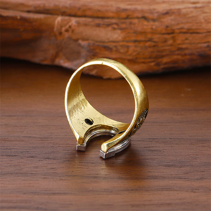 Wholesale Stylish Statement Carved Horseshoe Ring