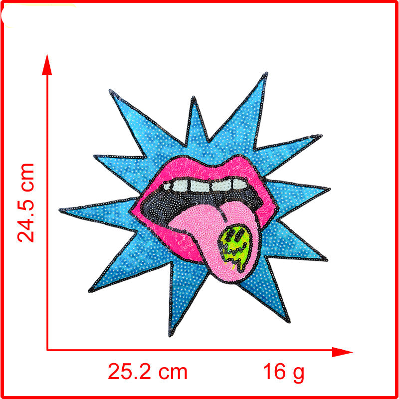 Wholesale  Valentine's Day Bead Embroidery Jewelry Sequin Embroidery Patch Cloth Stickers Clothing Accessories Factory Direct Supply