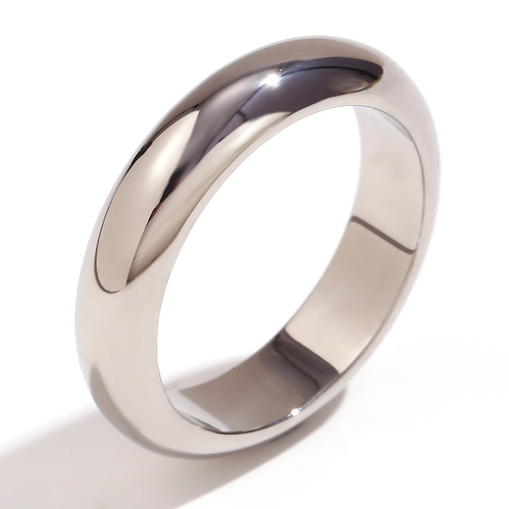 Wholesale Simple and Versatile Stainless Steel 18K Gold Plated Thick Plain Ring