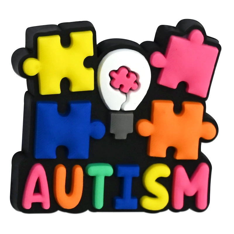 Wholesale Random 100pcs Cartoon Autism Pattern Beads Focal Beads