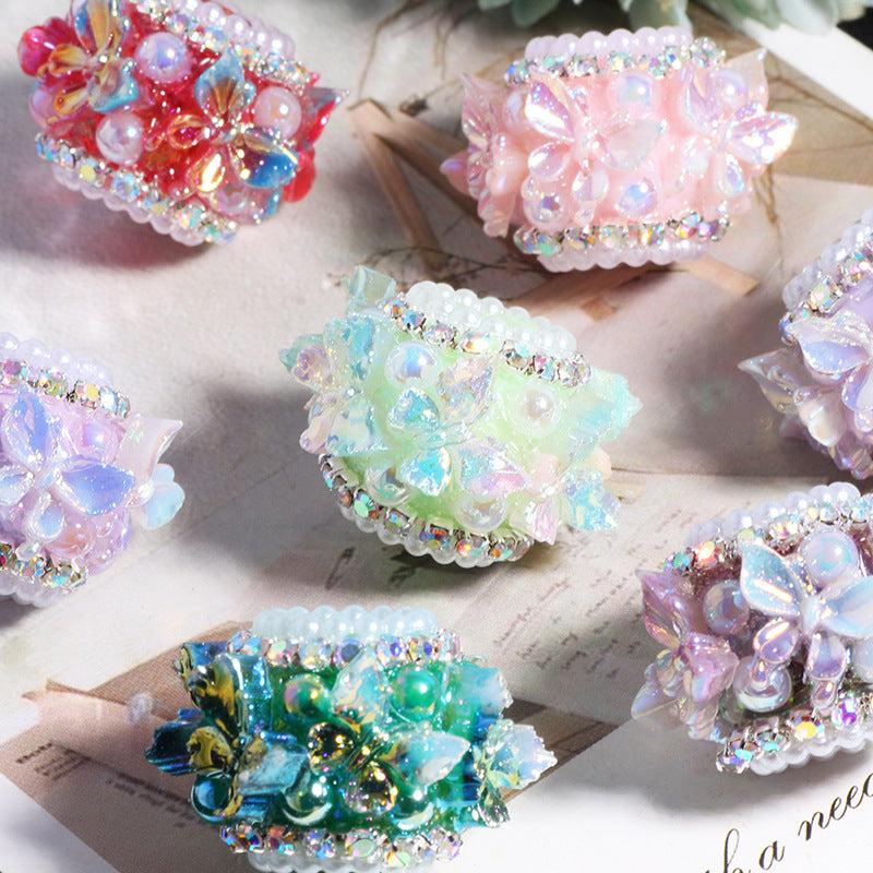 Wholesale 5pcs  Fancy Fairy Butterfly Wearable Straight Hole 3D Focal Beads