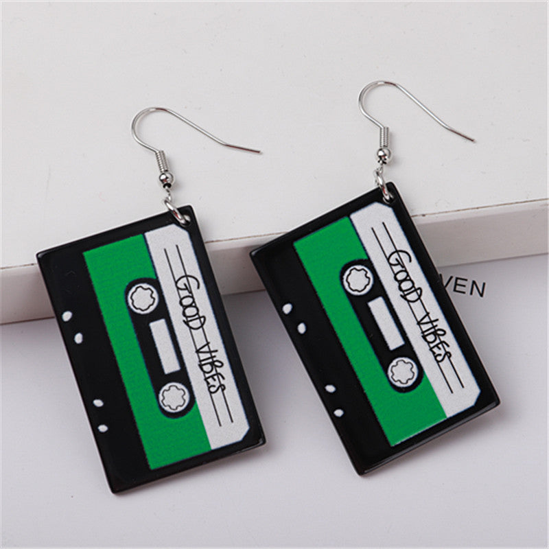 Wholesale Versatile Hip Hop Retro Tape Earrings