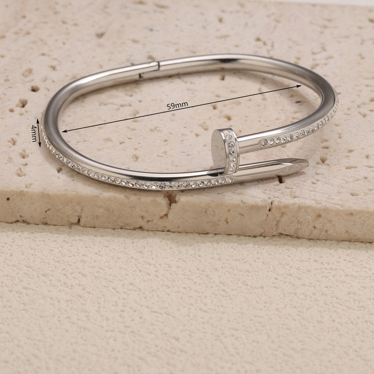 Wholesale Stainless Steel Slim Waist Bracelet with Diamond Inlay