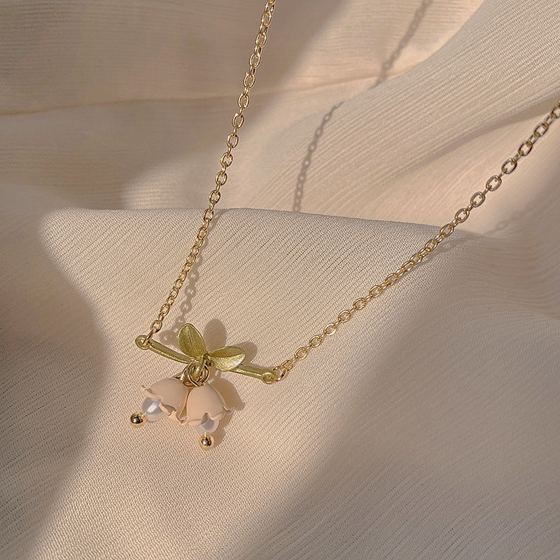 Wholesale Ancient Campanula Orchid Fairy Pearl Clavicle Alloy Necklaces