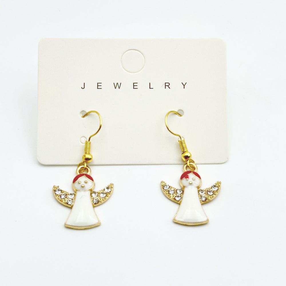 Wallesar Santa Claus Christmas Tree Cartoon Earrings