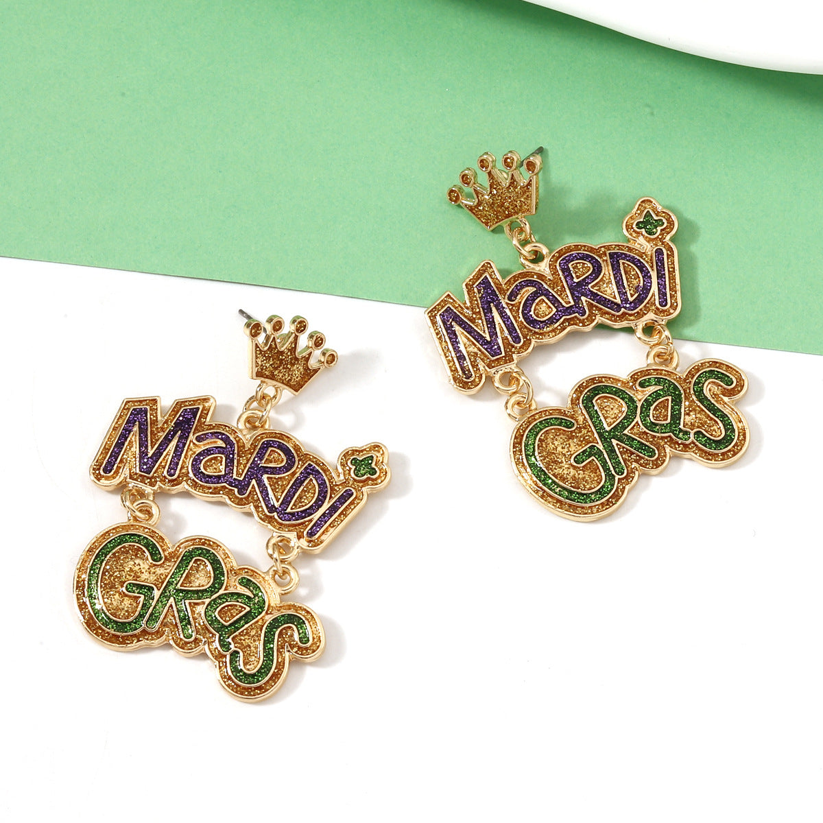 Wholesale Carnival Zinc Alloy  Mardi Gras Earrings