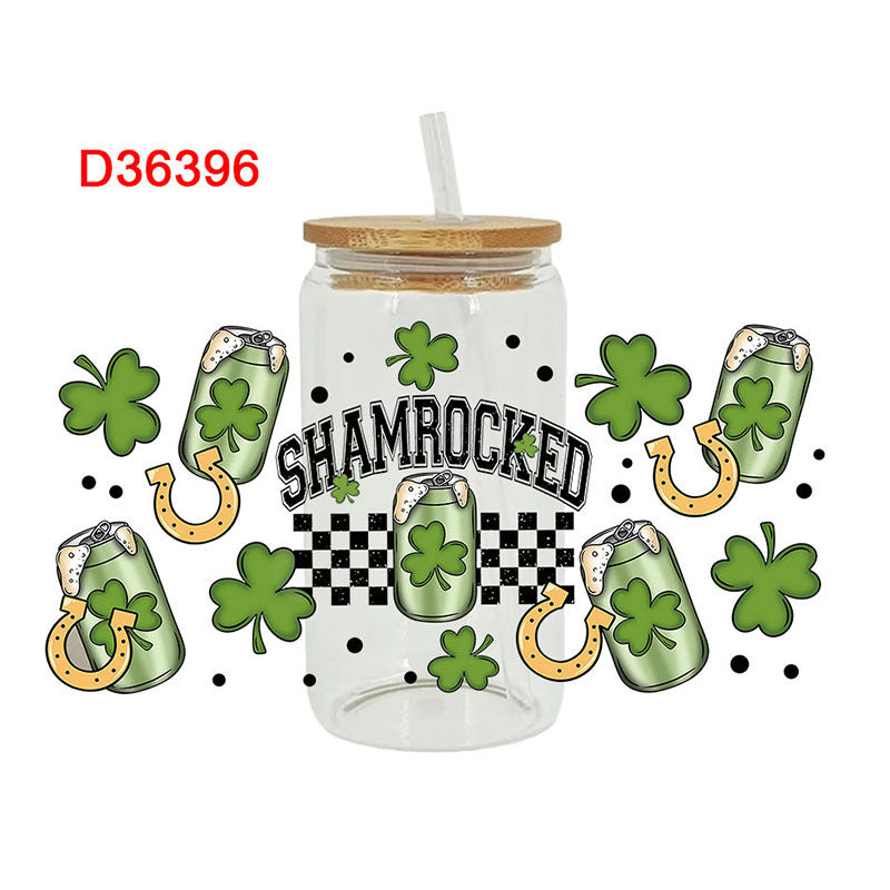 Wholesale UV transfer sticker for glass cups crystal label crystal sticker 16OZ UV DTF WRAPS