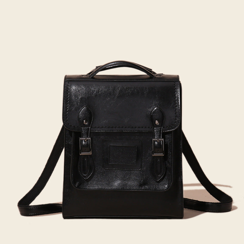 Wholesale genuine leather women' s bag waxed cowhide backpack