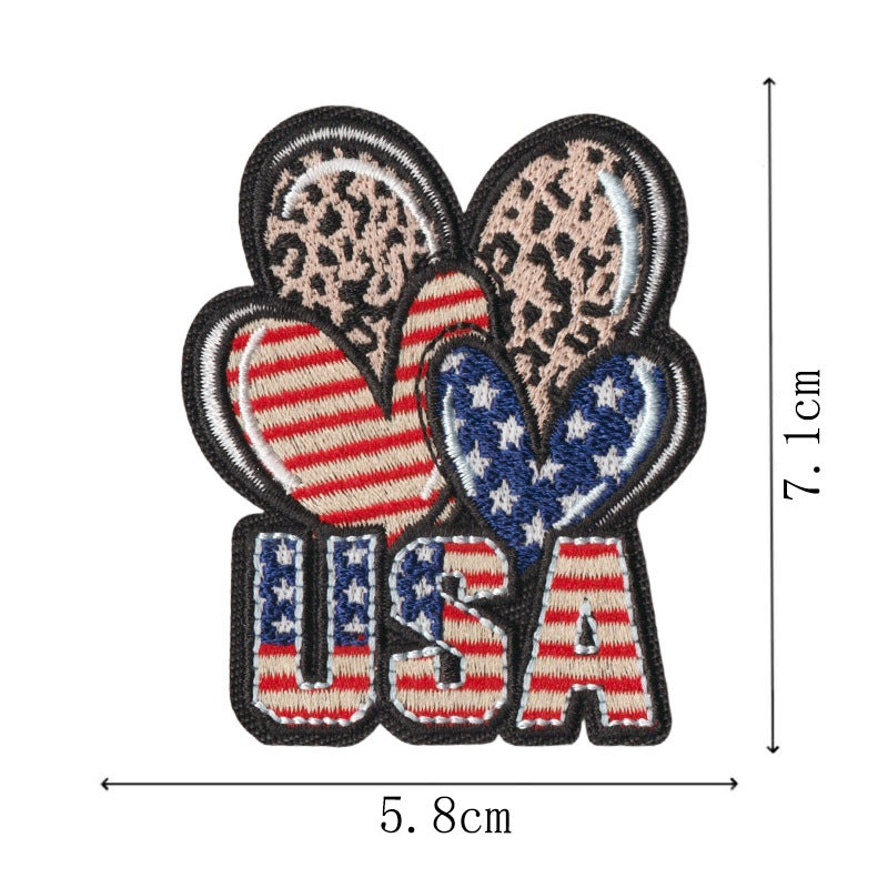 Wholesale Decorative Embroidered Patches 50 Piece Set With Liberty Bell Statue Of Liberty American Flag Design For Towels