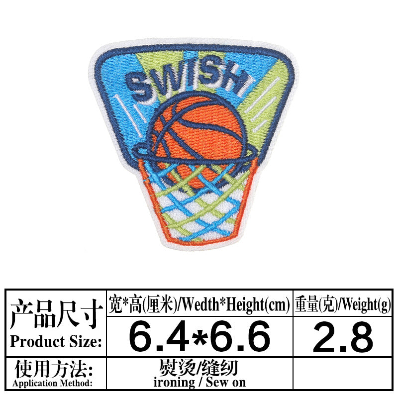 Wholesale Cloth Stickers French Fries Vase Computer Embroidery Stickers Skates Patch Stickers Garment Bag Decorative Appliques