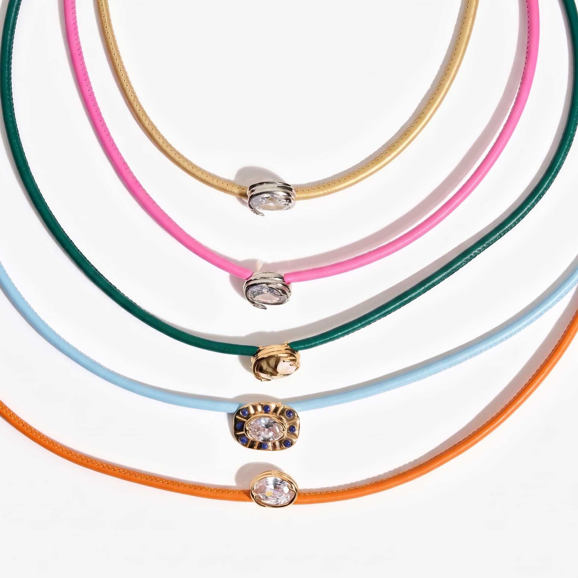Wholesale Women S Adjustable Leather Cord Necklace Gold And Silver Oval Pendant Boutique Resale Everyday Jewelry