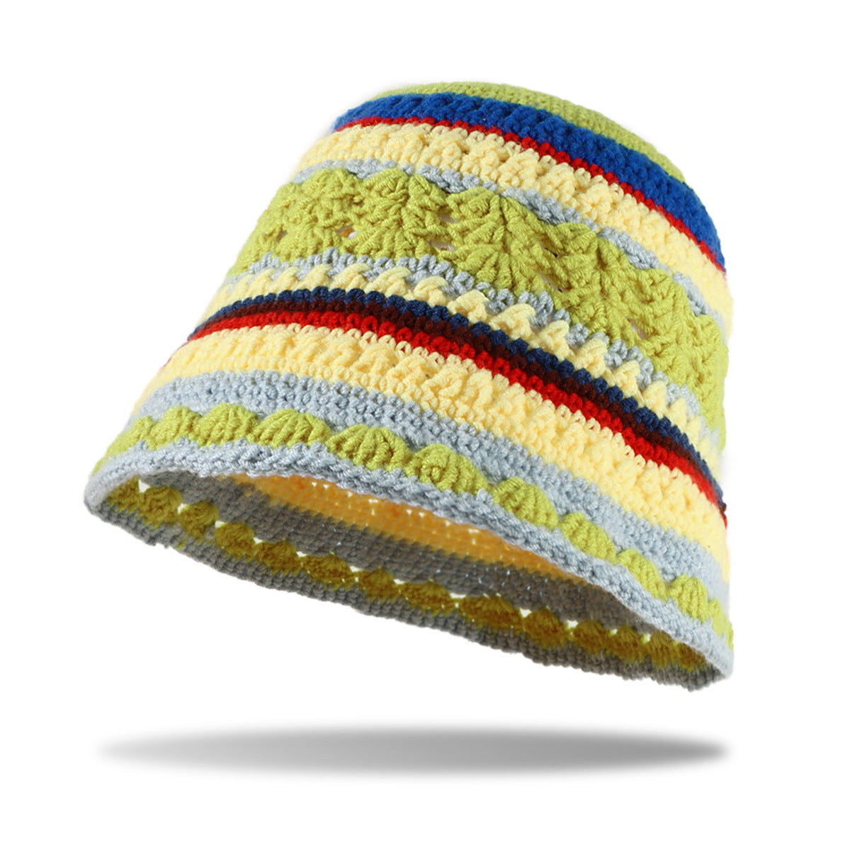 Wholesale New Striped Hand-woven Hollow Milk Cotton Bucket Hat