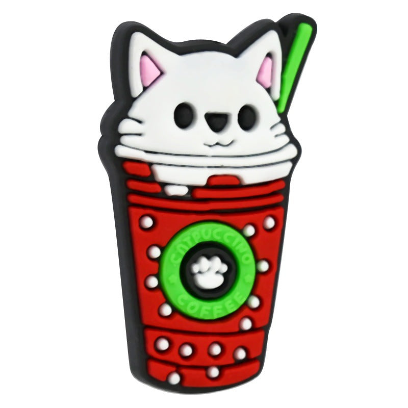 Wholesale Random 100pcs/pack    Milk Tea Cartoon Charcoal Beads  Focal Beads