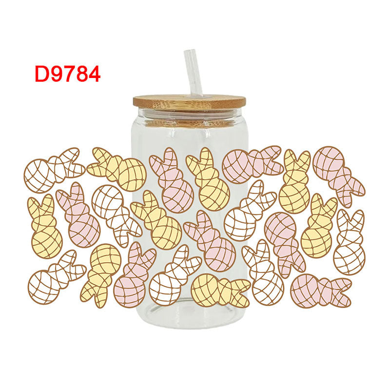 Wholesale UV transfer sticker glass crystal label Crystal sticker 16OZ UV DTF WRAPS 23cmX11cm