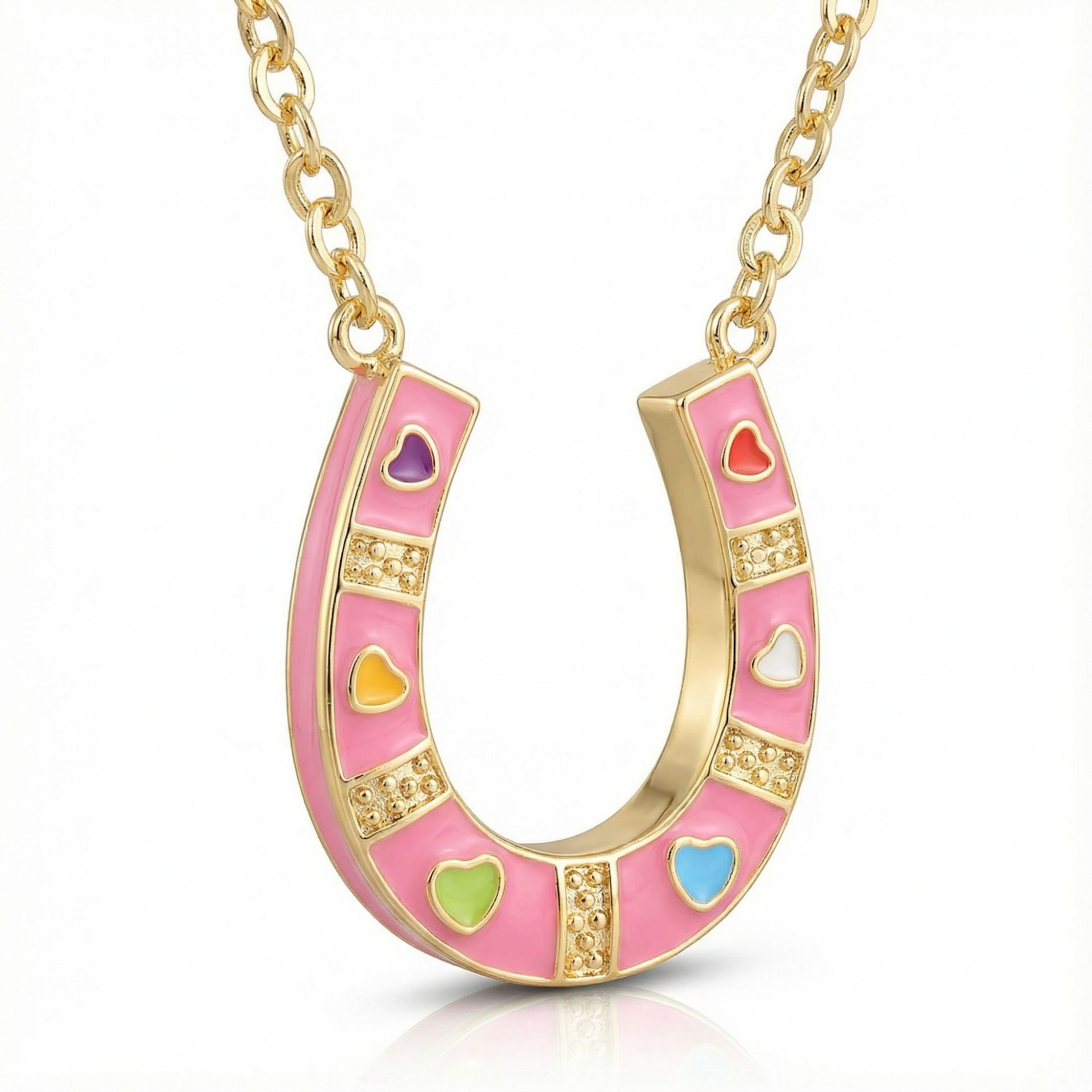 Wholesale Pink Gold Sweet and Cool Western Cowboy Hat Zirconia Pendant Necklace