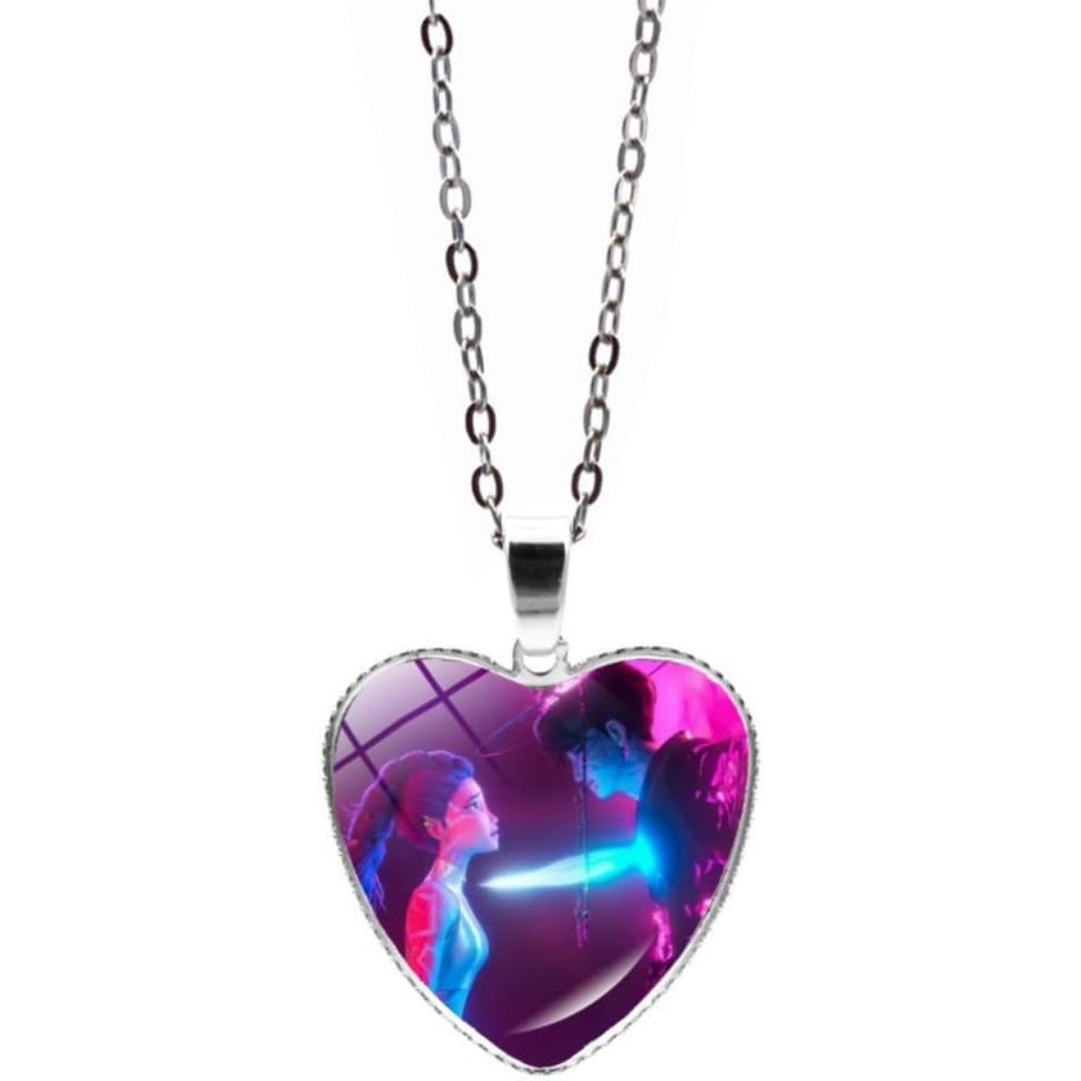 Wholesale Time Gem Peach Heart Necklace