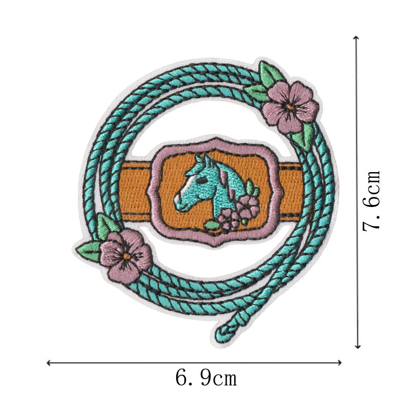 Wholesale Trendy Embroidered Patches Set Of 9 Western Coast Denim Style Self Adhesive Clothing Decor For et Hat Pants DIY Fashion Accessory