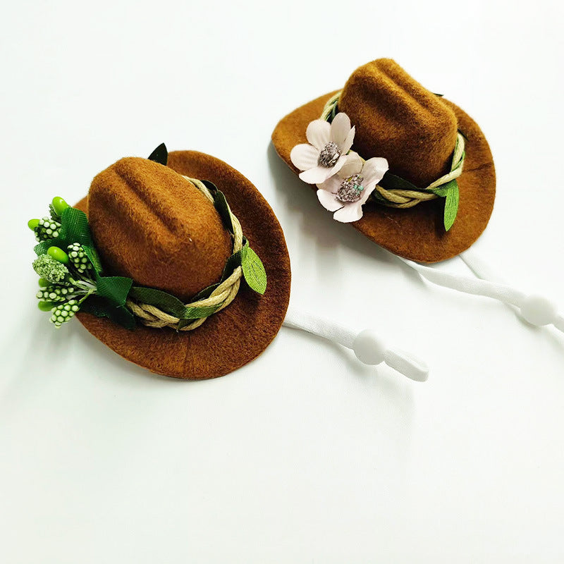 Wholesale Factory new western cowboy hat felt hat pet hat cat hat birthday party hat pet hat
