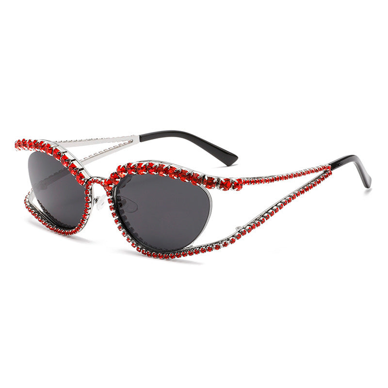 Wholesale Diamond-encrusted cat-eye sunglasses