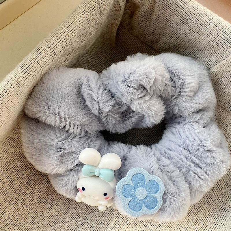 Wholesale Cute Dog Blue and White Soft Cute Plush Sweet Hair Rope