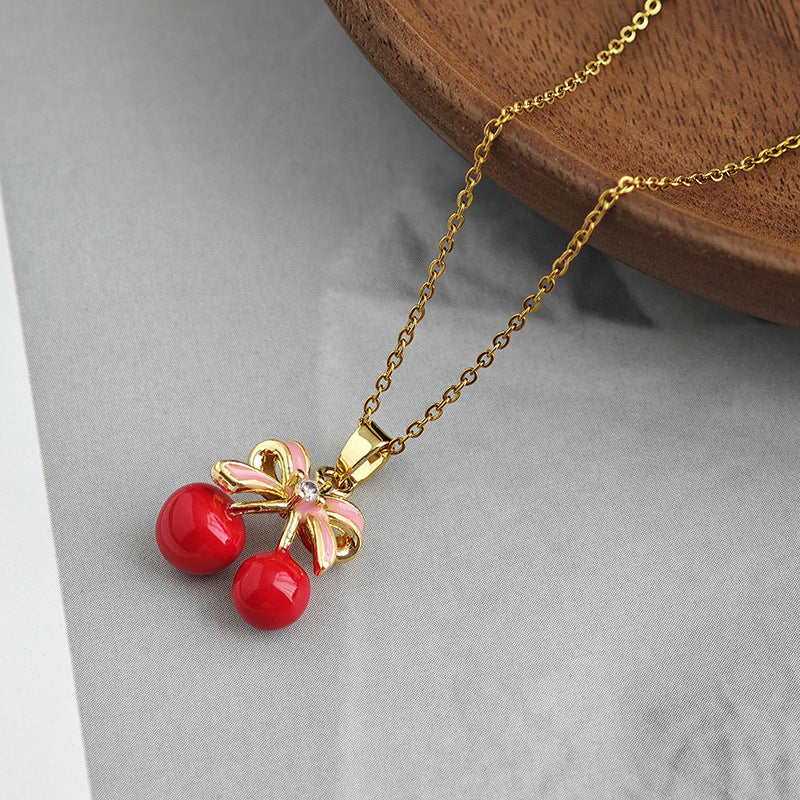 Cherry Necklace Chain Luxury Accessory