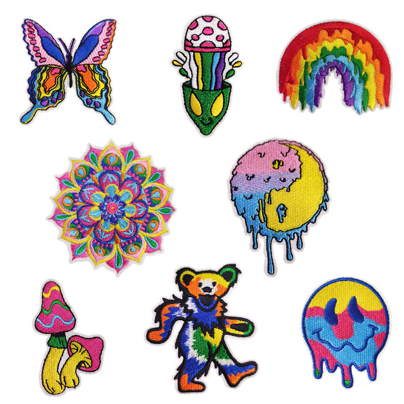 Wholesale Colorful cartoon rainbow bear DIY patches