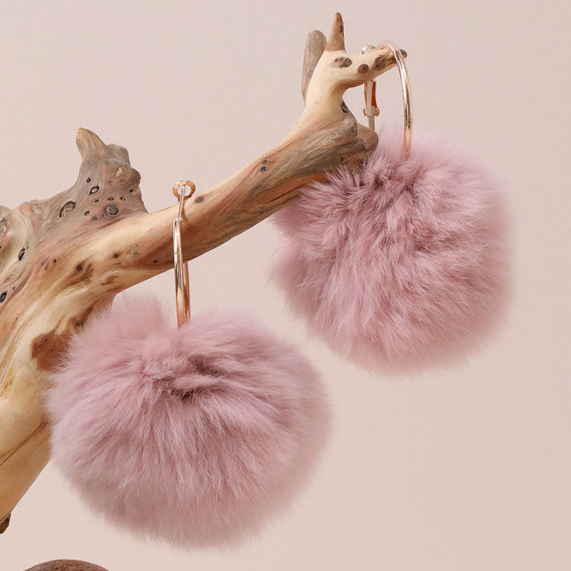 Wholesale Plush Ball Earrings