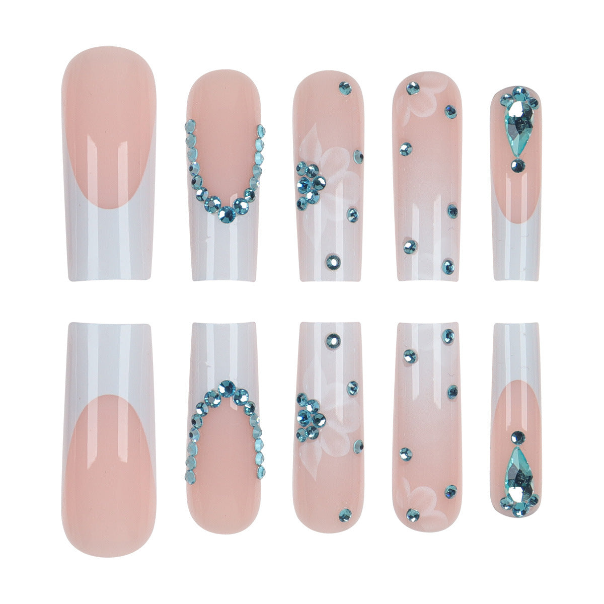 Wholesale Long ice transparent diamond whitening Press-on Nails