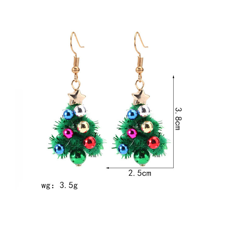 Wholesale Christmas Series Fashion Alloy Christmas Tree Old Man Bell Elk Candy Cane Earrings