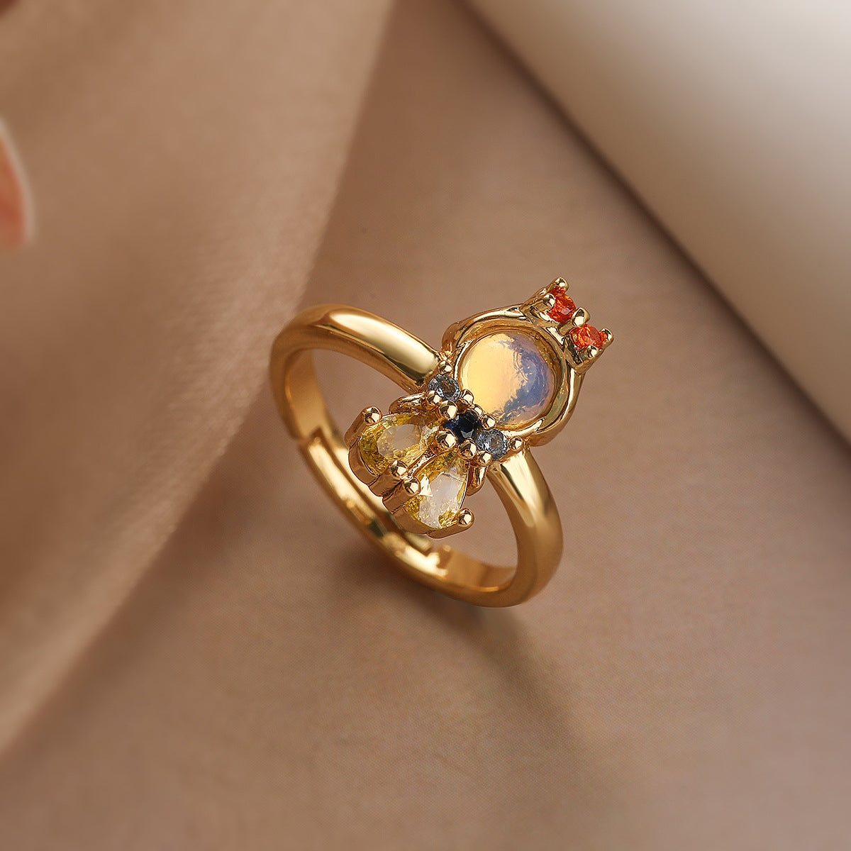 Wholesale Gold Plated Zircon Fairy Princess Ring