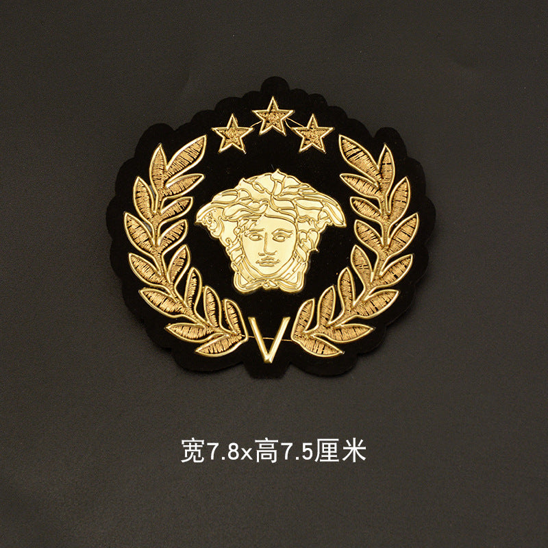 Wholesale Embroidered Metal Crown Badge Patch Pinless Clothing Accessory For Chic Everyday Wear