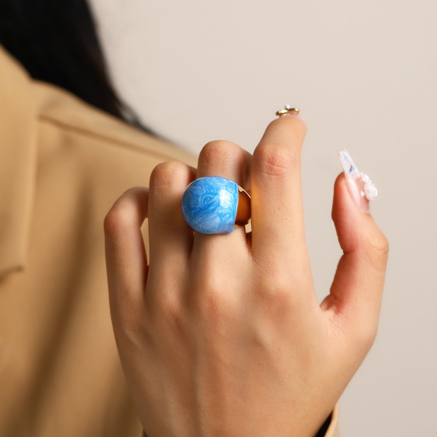 Wholesale Enamel Drop Glaze Titanium Steel Ring