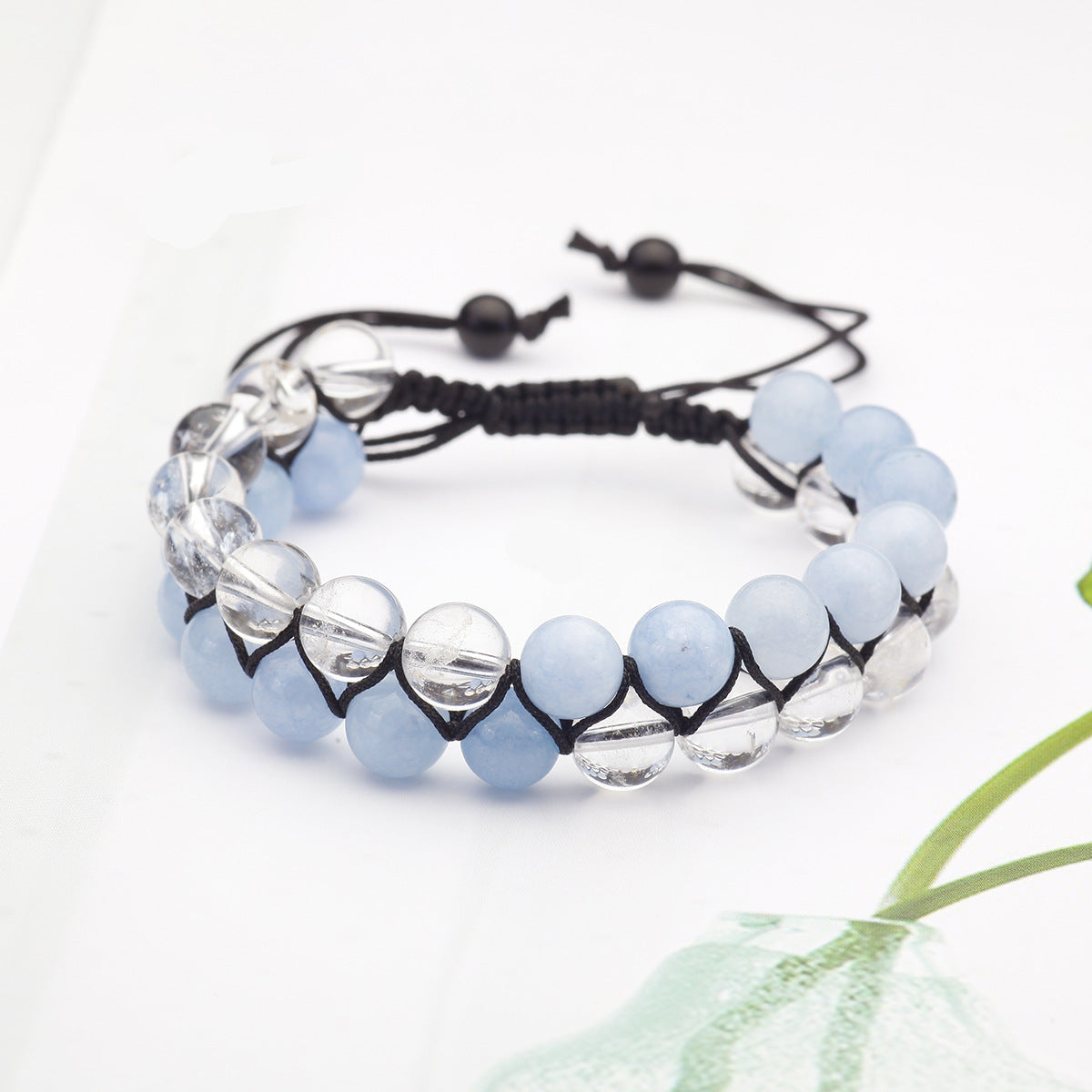 Wholesale 5PCS Natural Stone Double Layer Bracelet Tiger Eye Turquoise Woven Beaded Bracelets