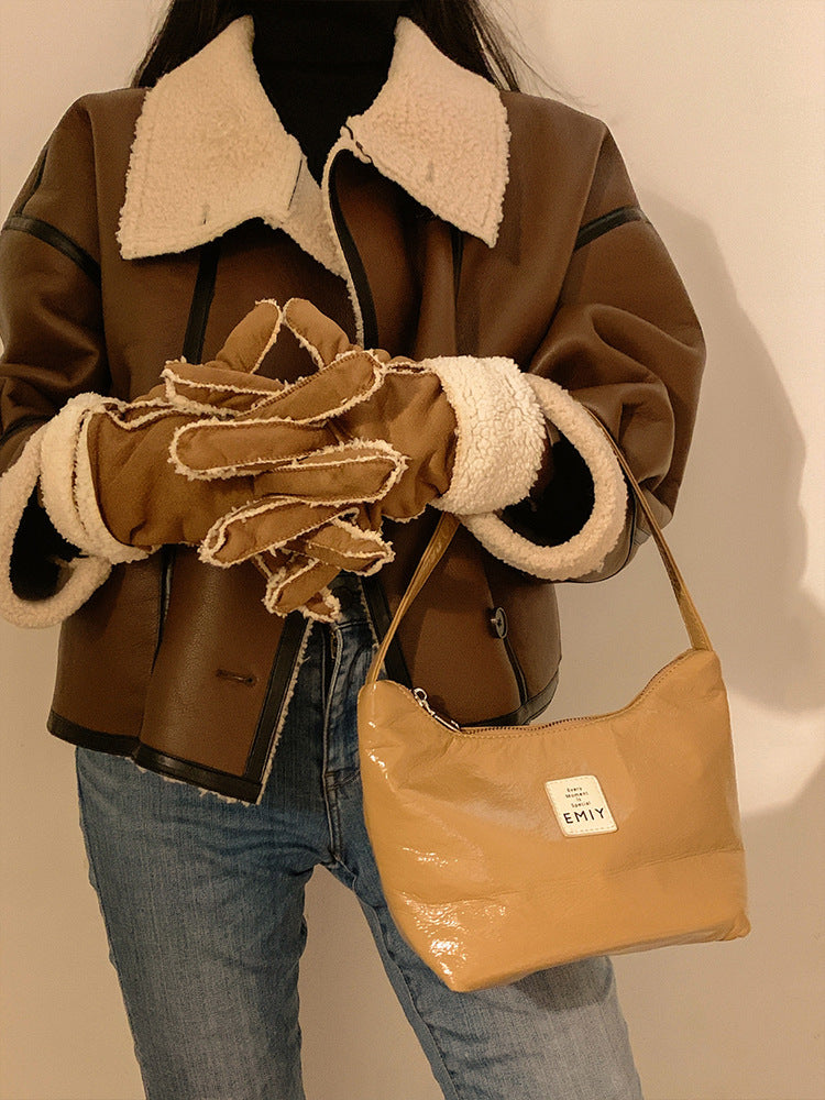 Wholesale 12PCS Autumn and Winter Plush Suede Five Finger Gloves