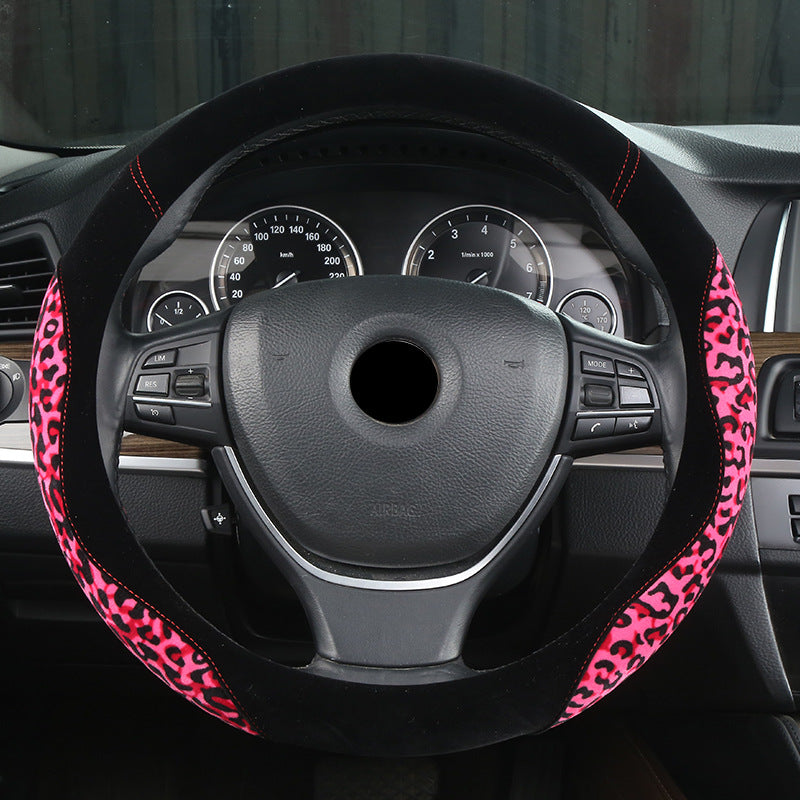 Wholesale Short Plush Leopard Print Car Handlebars