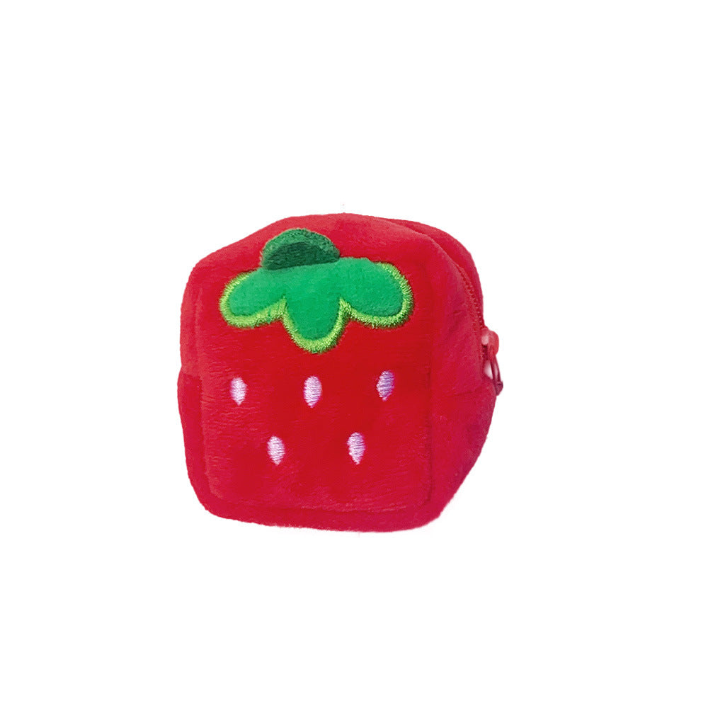 Wholesale of New Creative Fruit Square Bags, Cute Plush Zero Wallet