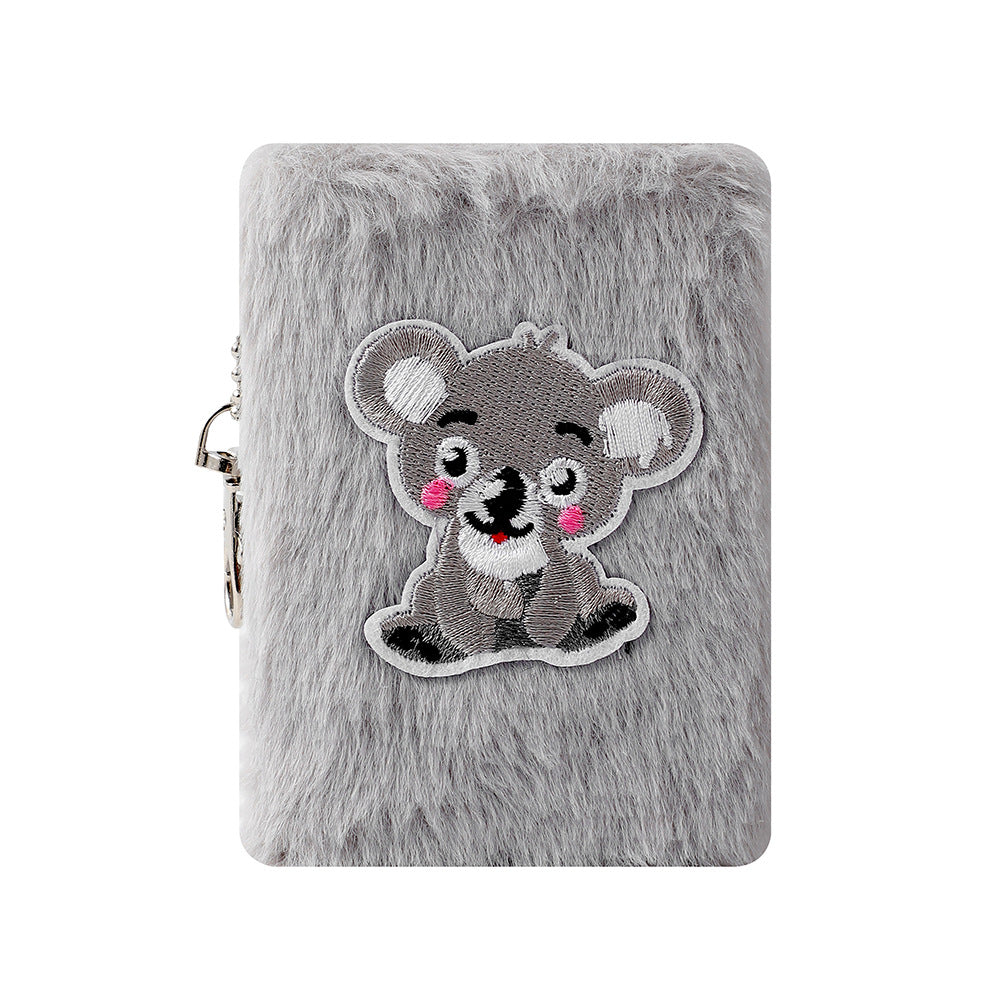 Wholesale Cartoon Embroidered Pocket Mini Plush Notebook