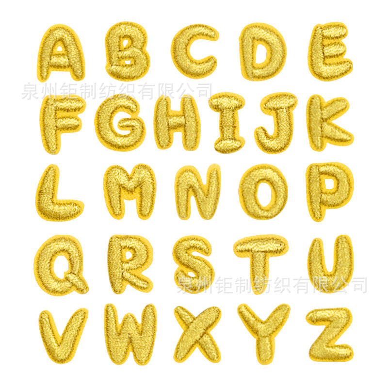 Wholesale 1.6cm Alphanumeric Adhesive Embroidery Patch
