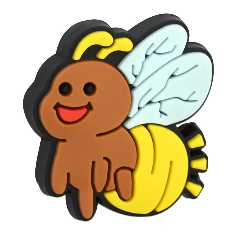 Wholesale Random 100pcs Cartoon Bee Series Ballpoint Pen Bead Accessories DIY Soft PVC Loose Beads