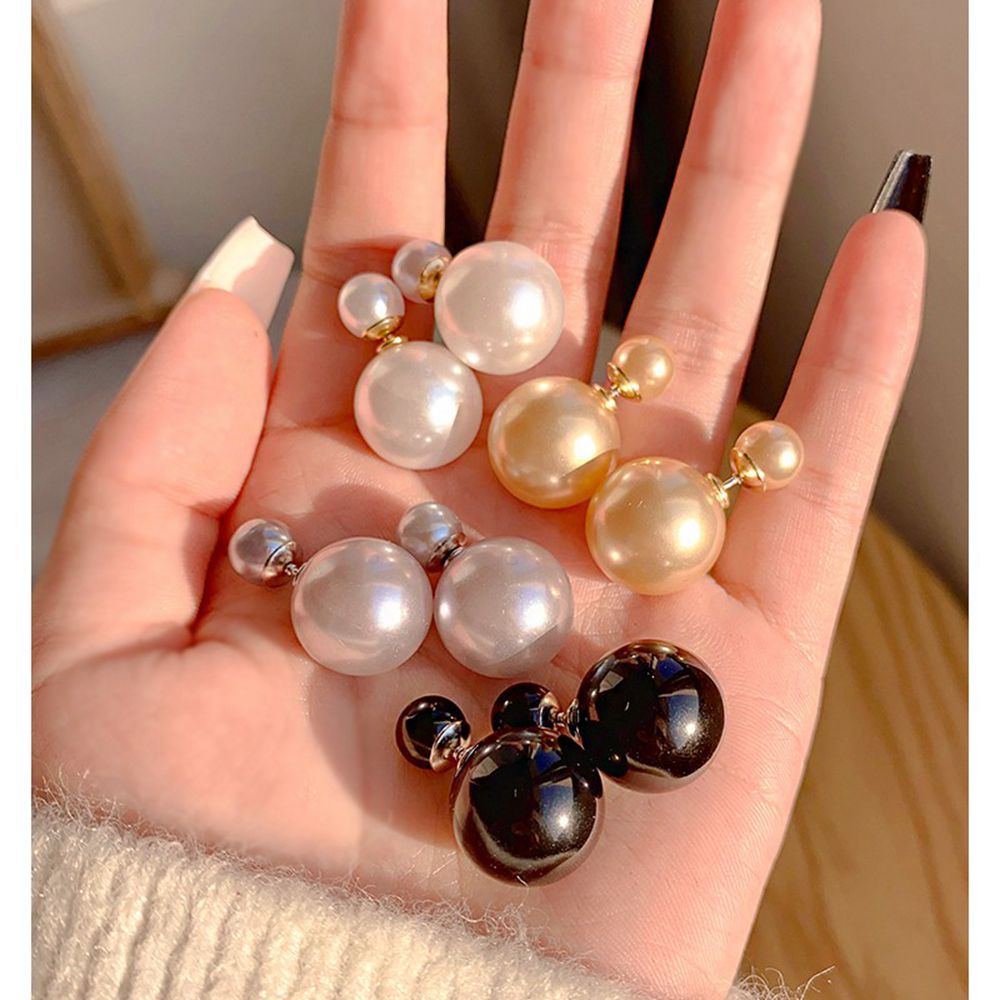 Wholesale S925 Silver Needle Double Head Pearl Earrings