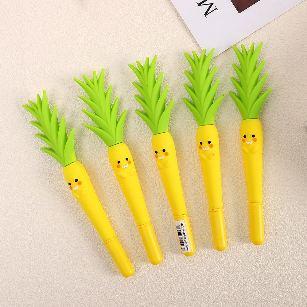 Wholesale Soft Glue Pineapple Carrot Ballpoint Pen