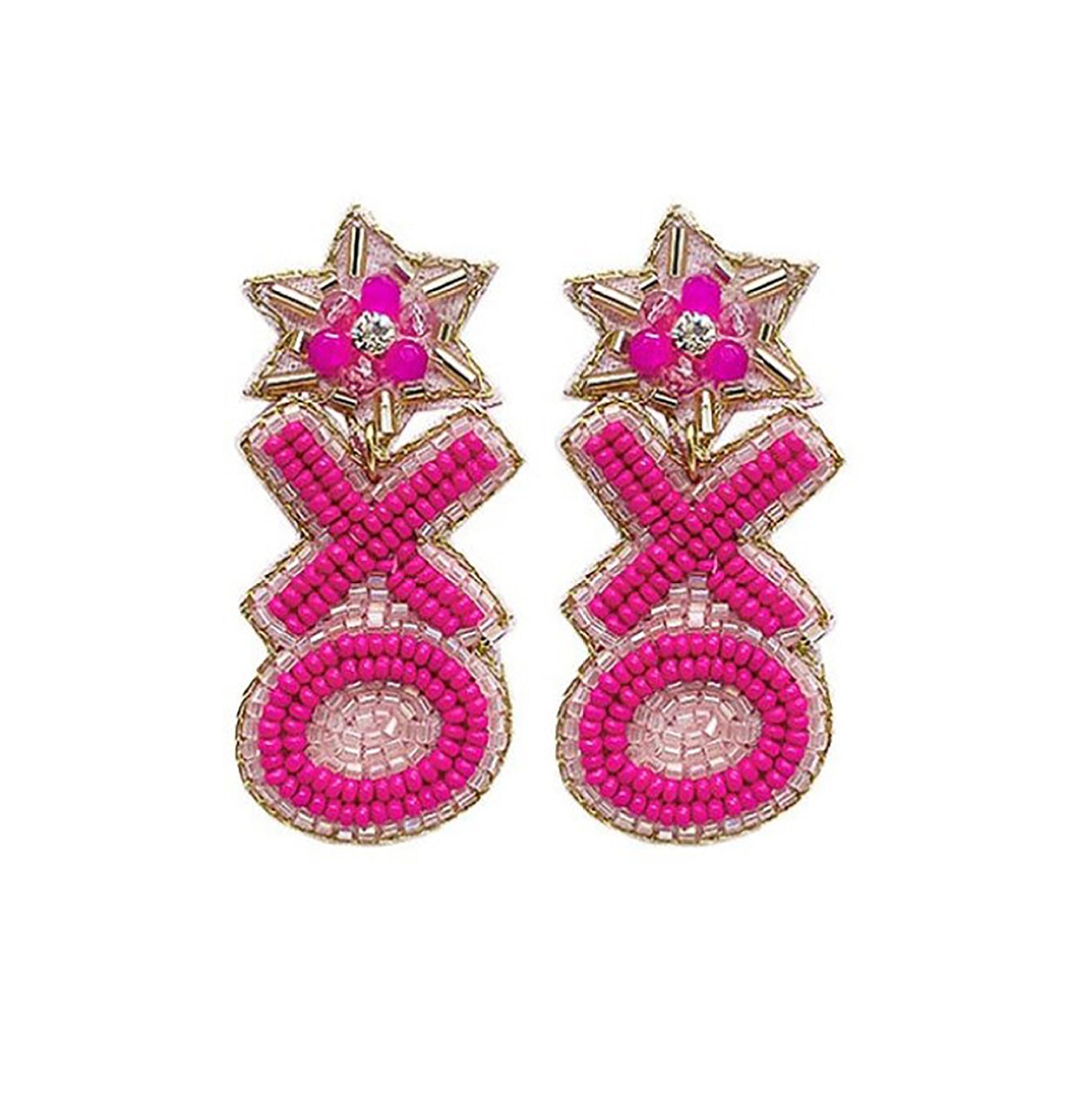 Wholesale Valentine's Day Handmade Fabric Rice Beads XO Letter Earrings