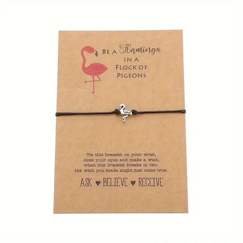 Wholesale Animal alloy pendant with adjustable hand woven bracelet