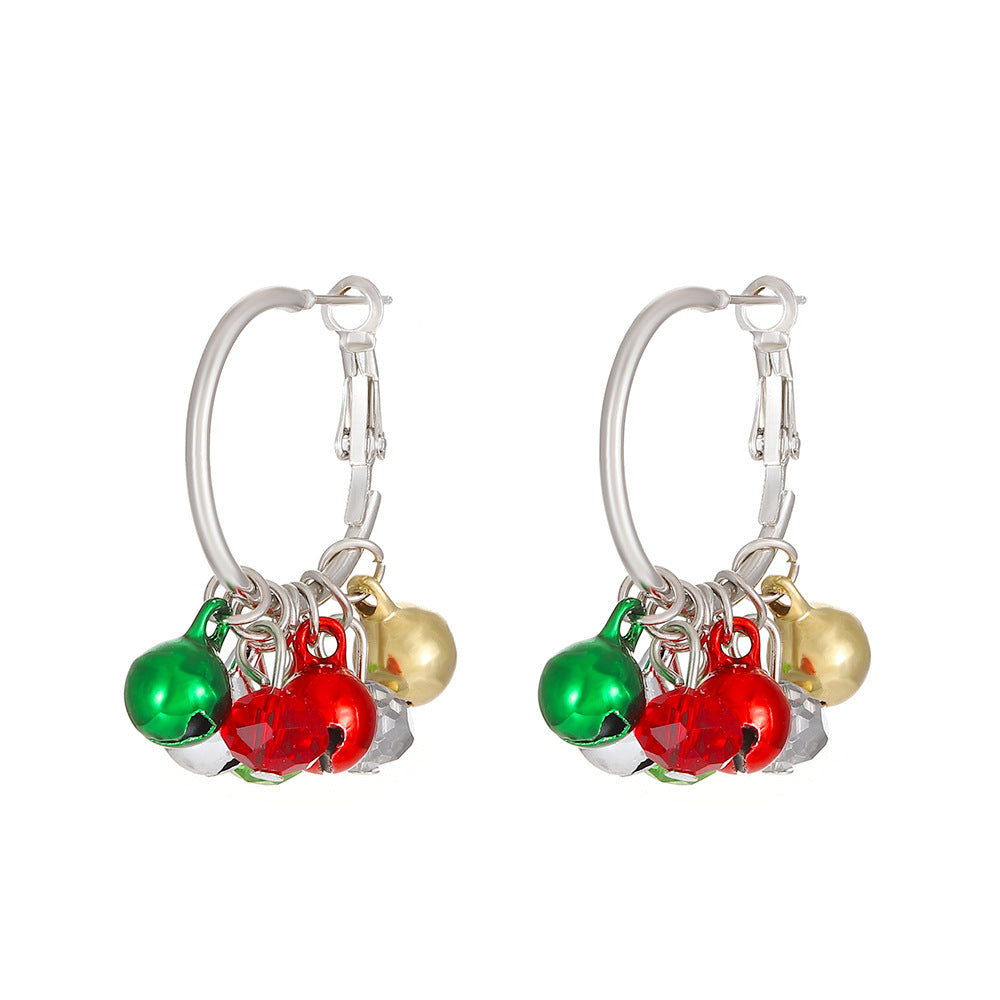 Wholesale Christmas Exaggerated Snowflakes Classic Colorful Bell Snowman Earrings