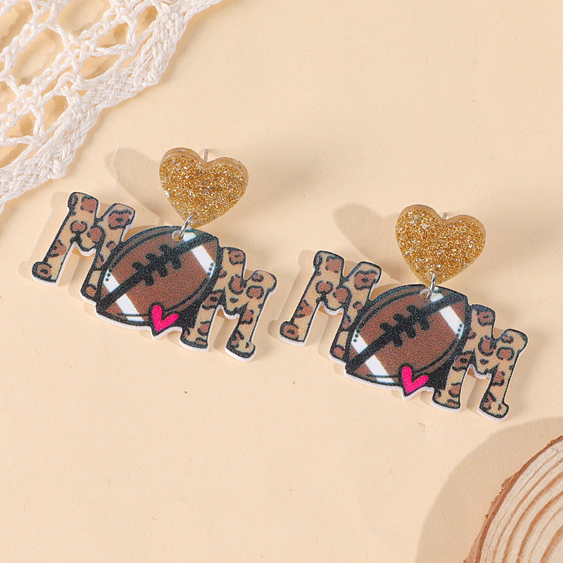 Wholesale Ball Sports Acrylic Ball Mother’s Day Gift Earrings