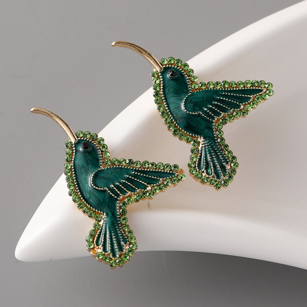 Batch Diamond Bird Zinc Alloy Earrings