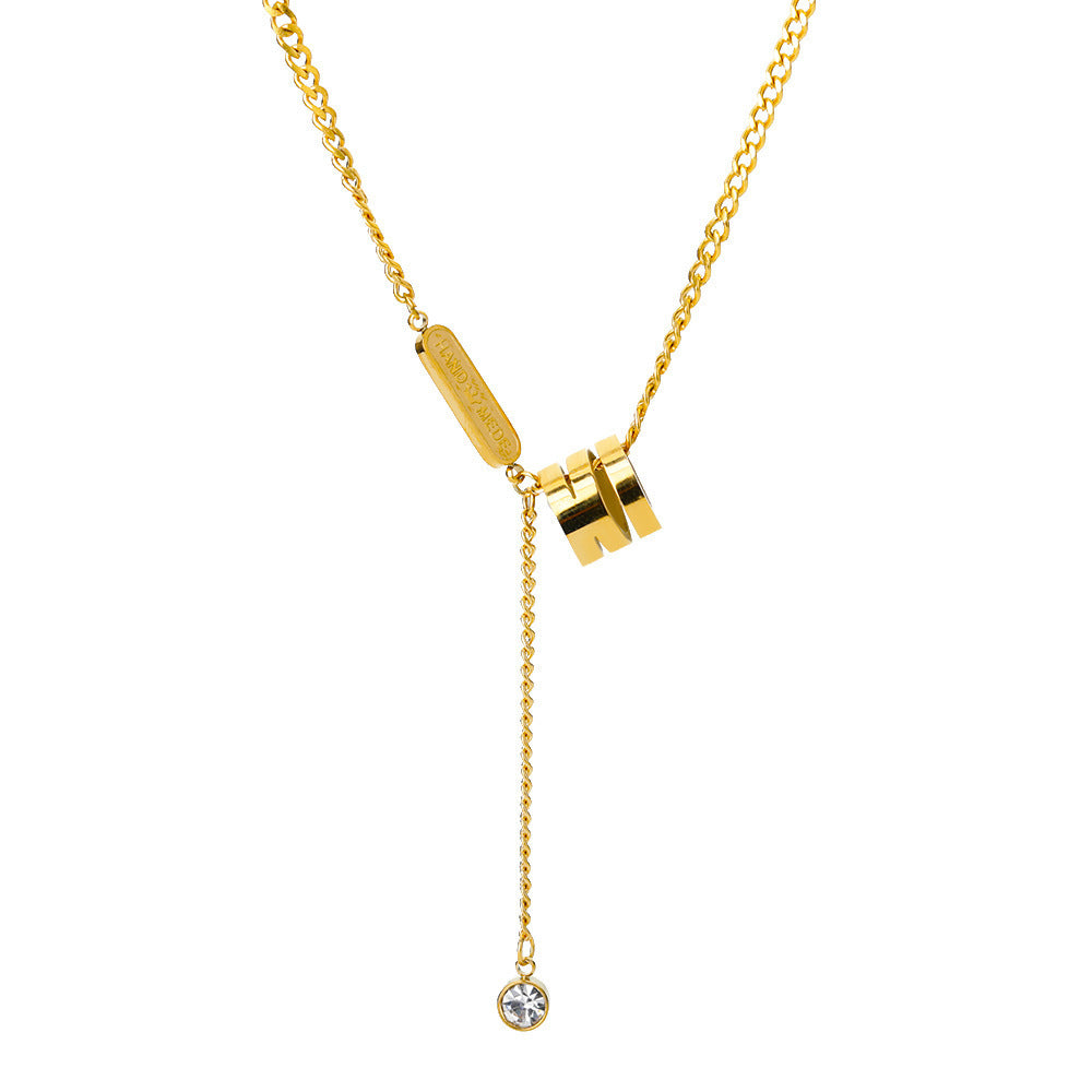 Wholesale Titanium Steel Simple and Versatile Forest Fringe Clavicle Chain