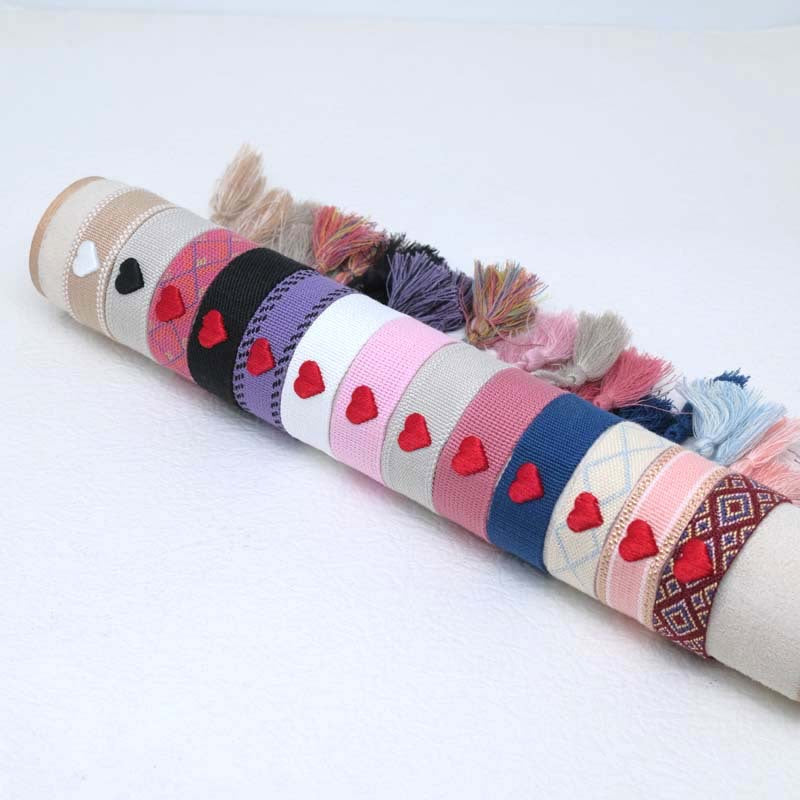 Wholesale Cord Logo Letter Love Woven Tassel Bracelet