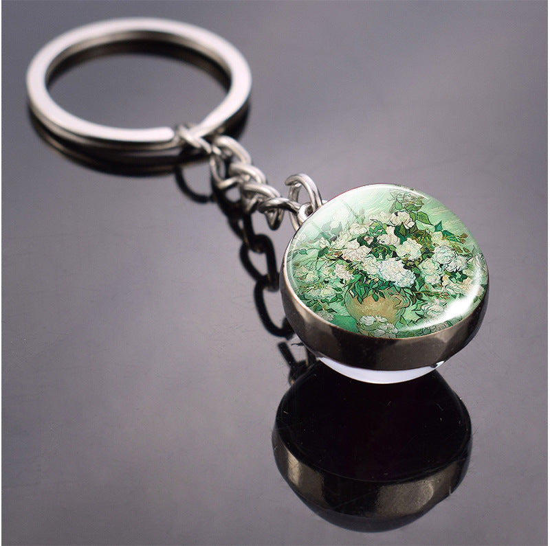 Wholesale Van Gogh Starry Sky Metal Keychains