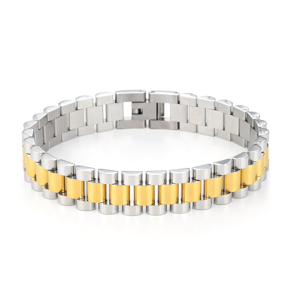 Wholesale 10mm Wide Electroplating Multi -color Stainless Steel Band Bracelet